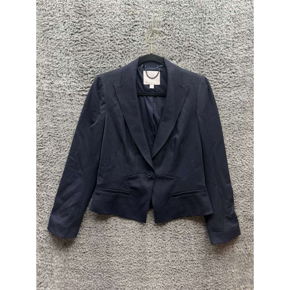 Rebecca Taylor Single Breasted One-Button Blazer‎ Jacket Black Womens Size 10
